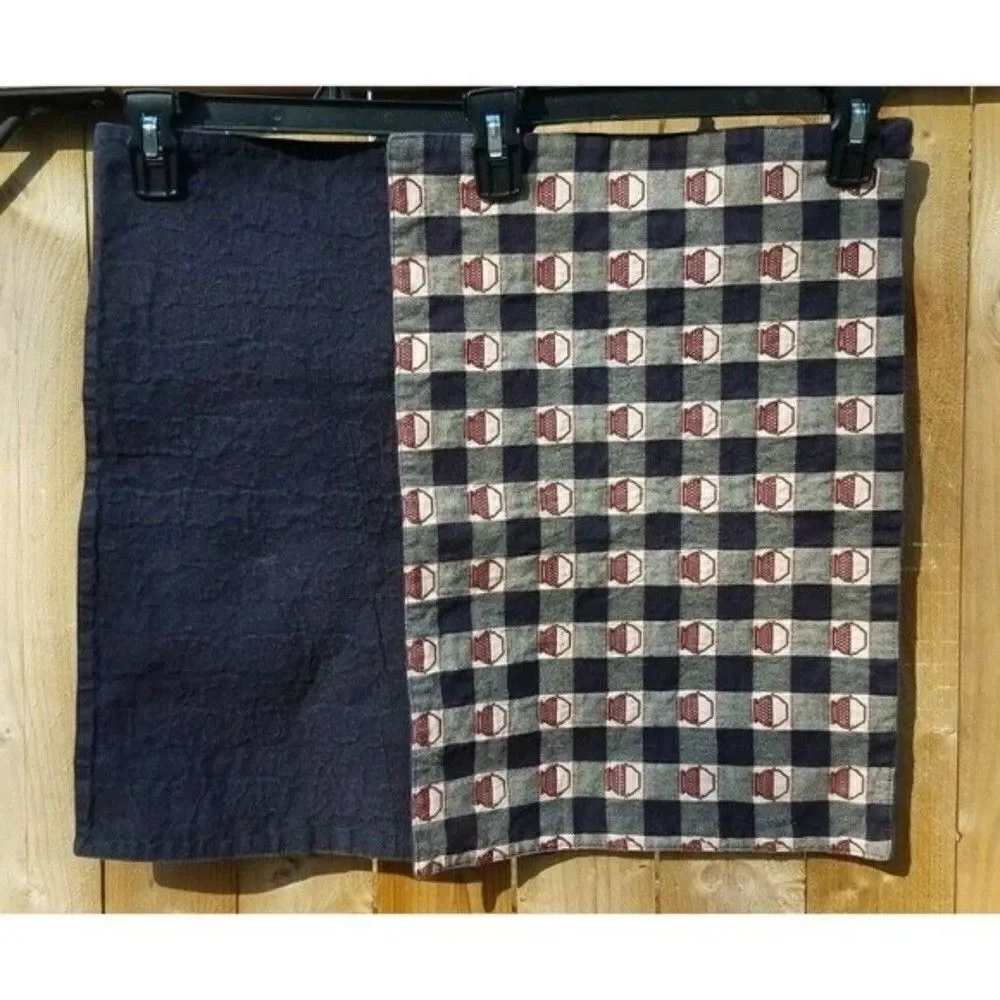 2 Pc Kitchen Table Placemats Blue Country Basket Checkered Reversible 18